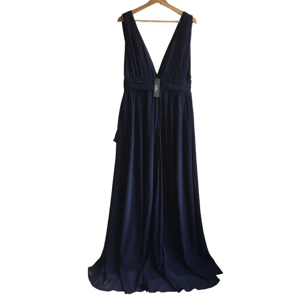 Lulu’s Heavenly Hues Navy Blue Maxi Dress Size Large - Picture 4 of 17